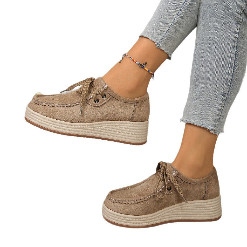 Pompes européennes et américaines à chunky-soled femmes avec des lacets avant Casual Chunky-soled