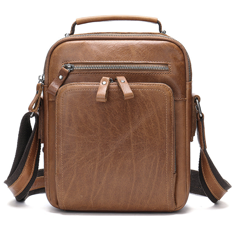 Véritable sac de messager en cuir vintage Cheval fou