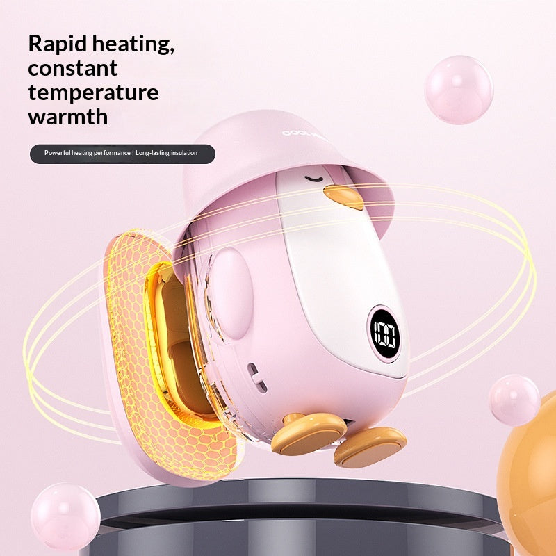 Cute Cartoon Penguin Mini Hand Warmer with Digital Temperature Display and Power Bank Func