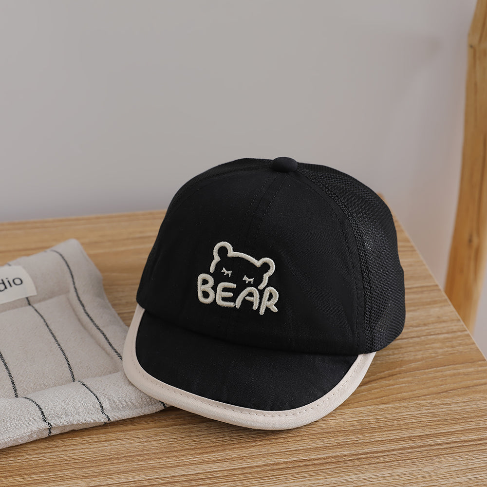 Lettre brodée d'été et de printemps pour enfants à mèche légère BEAR Baseball Ca