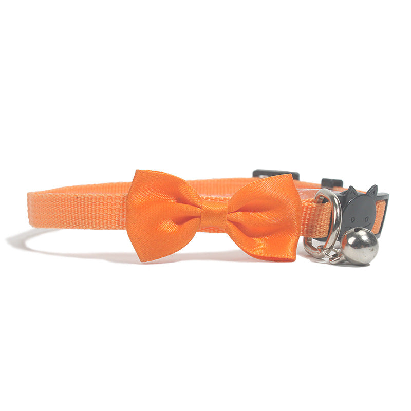 Nylon Pet Bow Collar Adjustable Multicolored Ribbon with Bell Pet Decorations