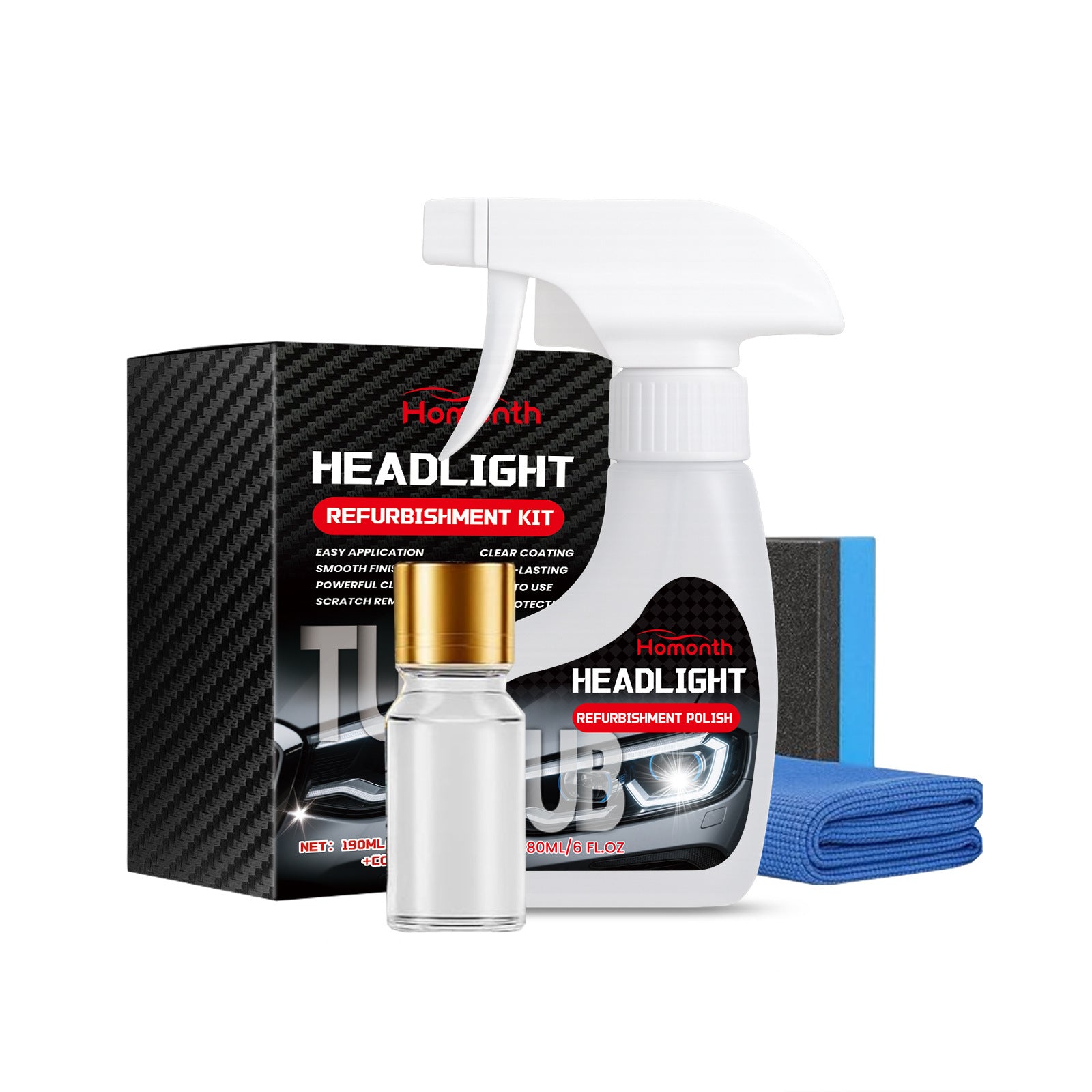 Kit d'entretien des phares de voiture Revêtement remis en état Protection propre Aide Transmission de la lumière