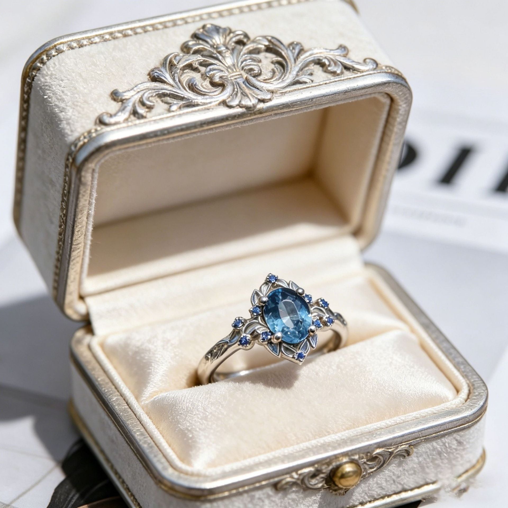 Bague en cuivre personnalisée avec incrustation Zircon