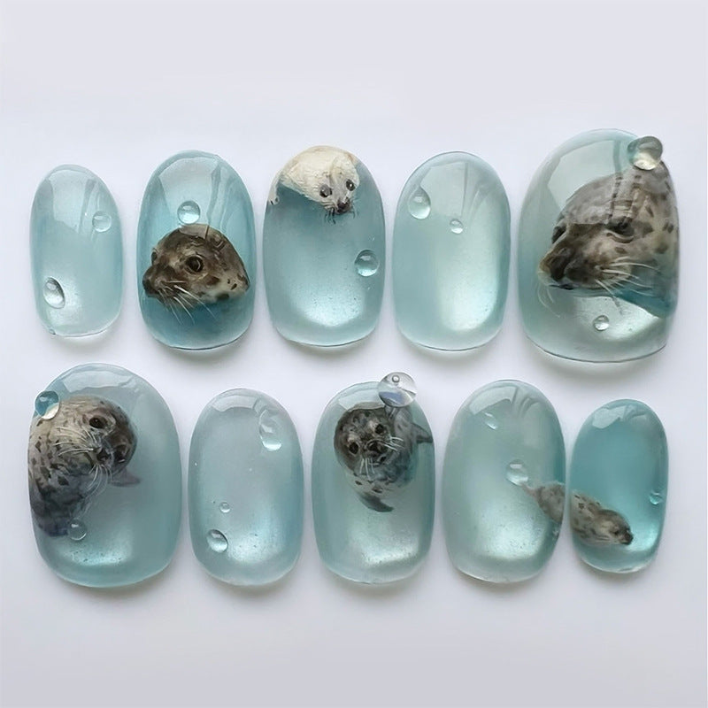 Conseils Ocelot Ocelot Ocelot Oeil de chat bleu de l'océan pour les ongles portables