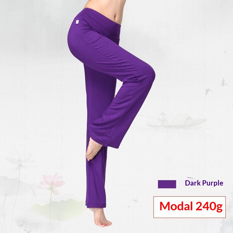 Pantalons de yoga modaux en couleur solide pour femmes