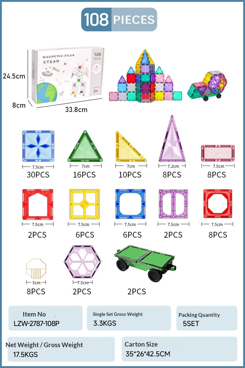 Assemblage Magnetic Square Block Building Jouets