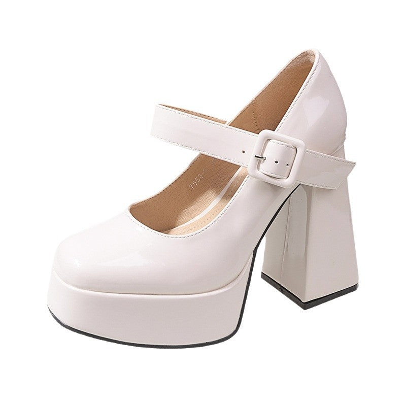Mary Jane Platform Wedge Chaussures de talons cachés