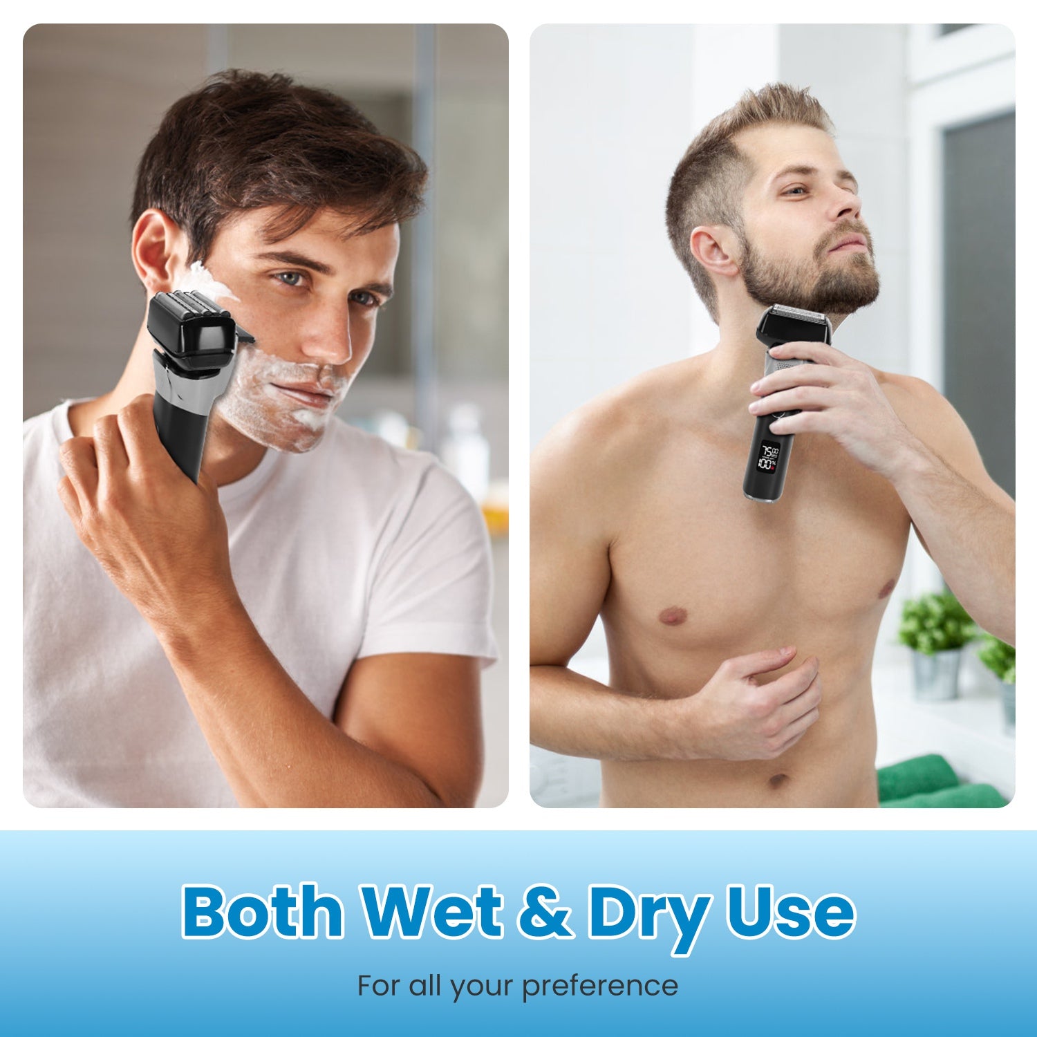 Rasoir électrique 5-Blade pour les hommes Bard à barbe humide et sèche Trimmer P