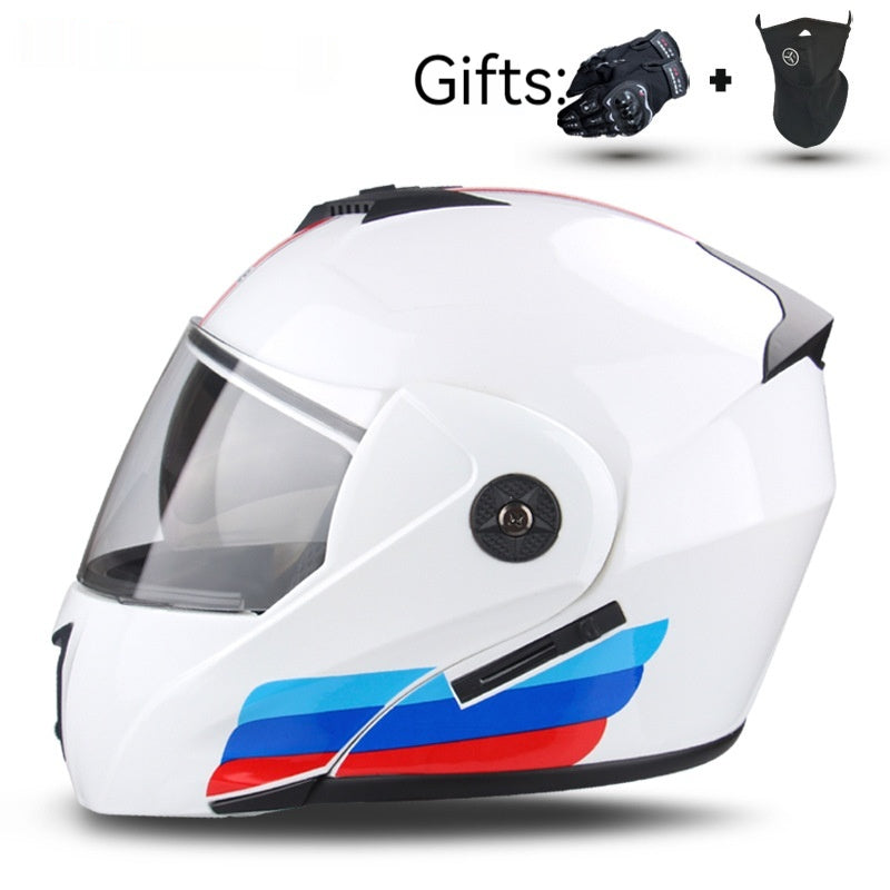Motorcycle électrique double objectif exposé hommes et femmes casque de moto