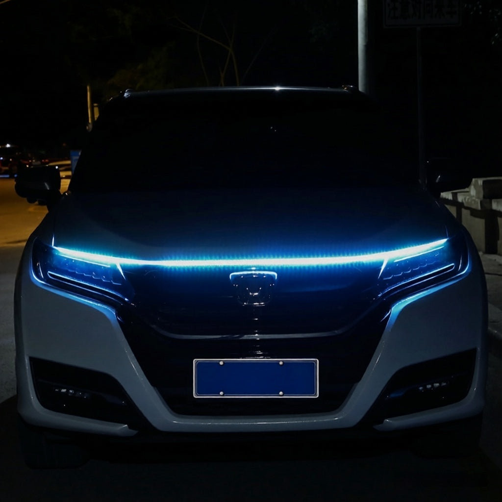 Highlight Start Up Scan Daytime Running Lights For Cars Dynamic LED Hood Light Bar