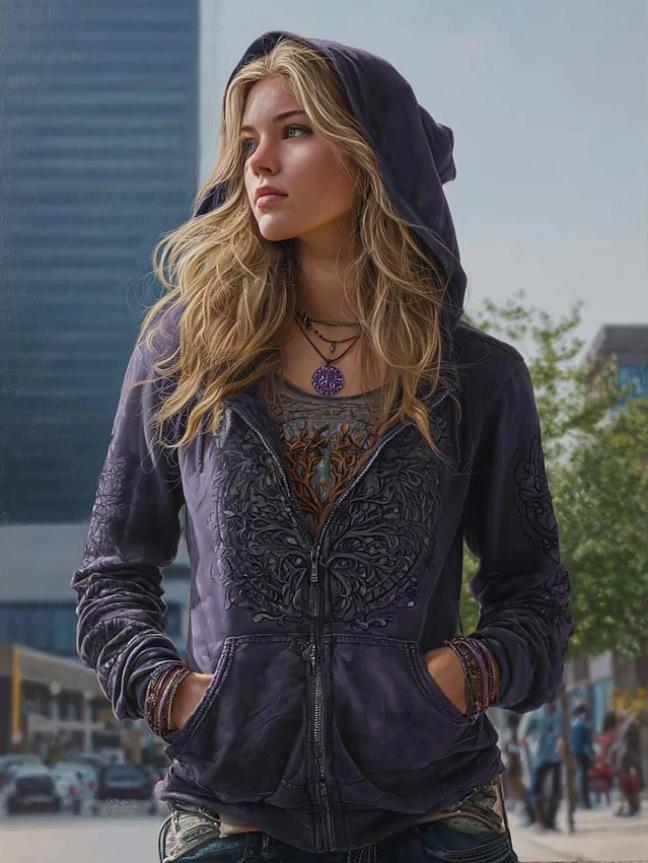 Sweatshirt femme à capuche à capuche à la mode