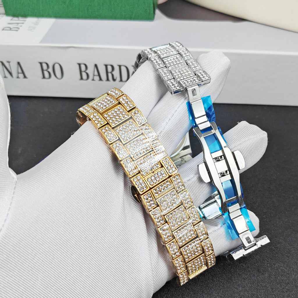 Hip-hop Full-diamond Watch Hommes diamants incrusted Wristwatch Hip-hop