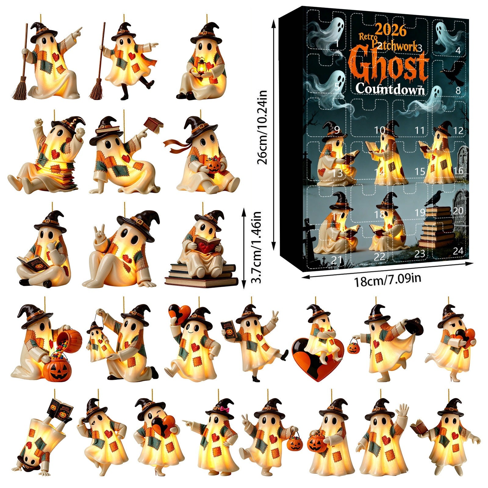 Pendentif Halloween Lighting Retro Patch Ghost