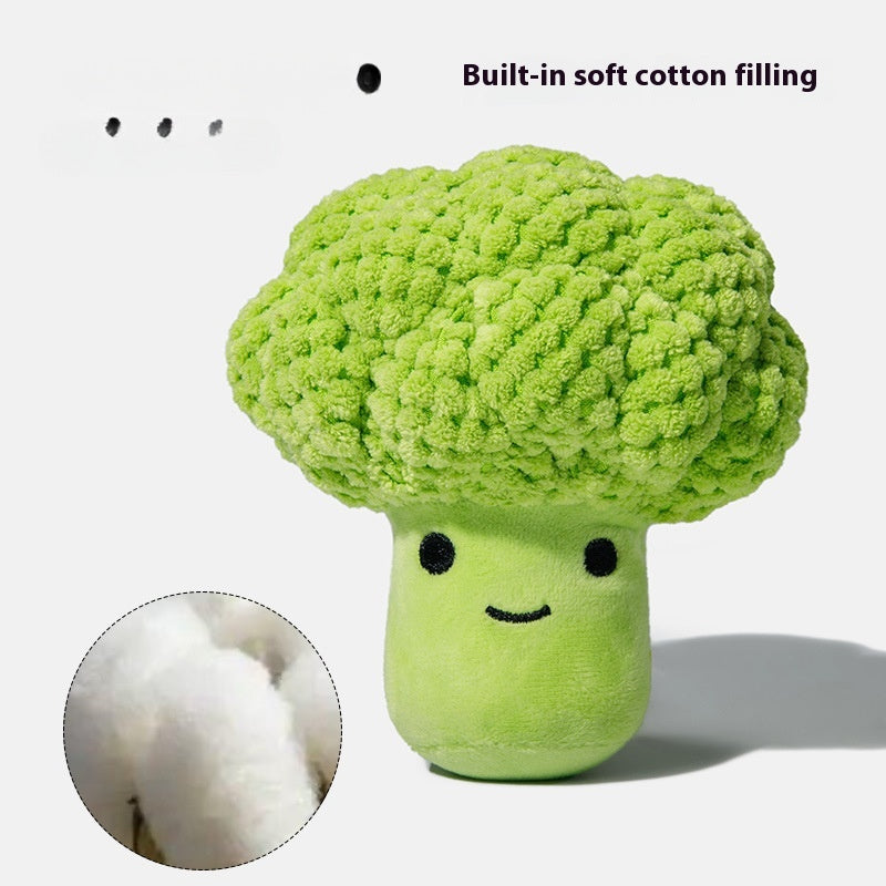 Chien Molar Dents Nettoyage Brocoli Plush Doll Sound Toy