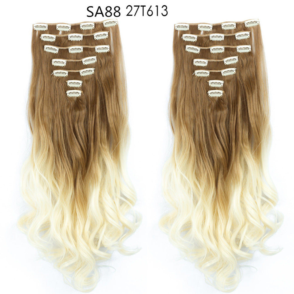 Long cheveux bouclés Rideau de soie haute température