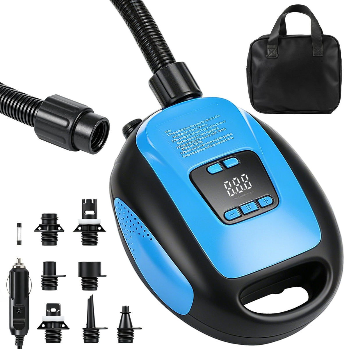 12V SUP Pompe à air électrique 20PSI Max LCD numérique pour Paddle Board Bateau gonflable