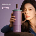 High-capacity straw water bottle for cars