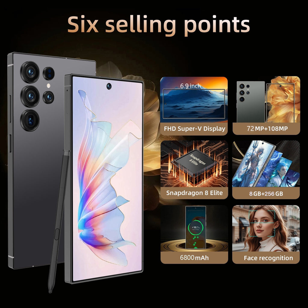 C25 Smartphone de téléphone non verrouillé 8 Go 256 Go Android14.0 6800mAh 6.8inch 5G