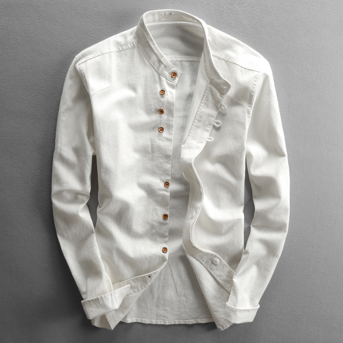 Chemise vintage de style chinois avec un collier mandarin