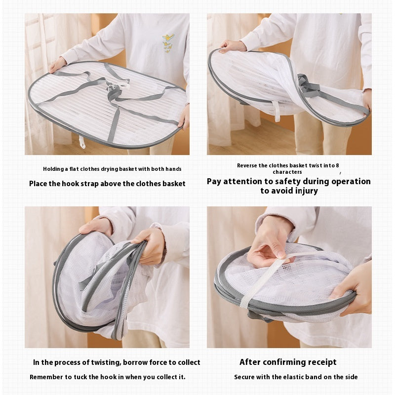 Réseau de suspension Produits secs Artifact Fly Cage Foldable Balcon Les choses de séchage