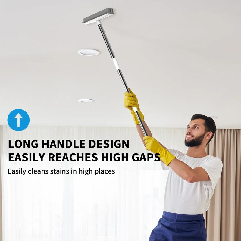 2-in-1 rubber broom and squeegee brush