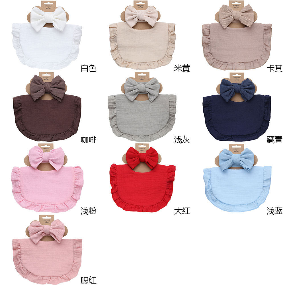 Pure Color Ruffles Serviette Salive pour Enfants