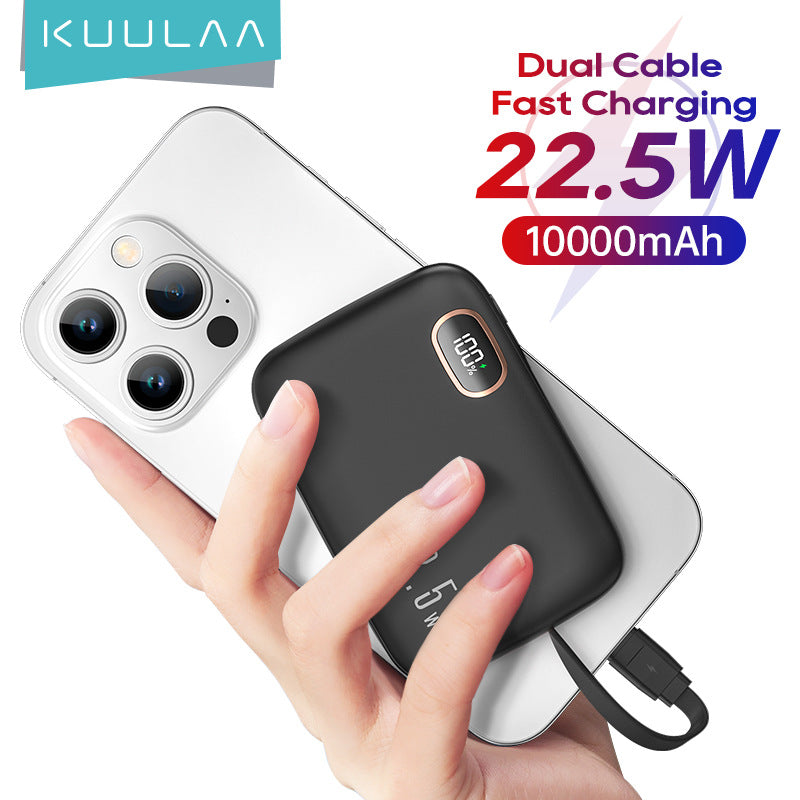 PD22.5W Charge rapide Affichage numérique Alimentation mobile avec câble