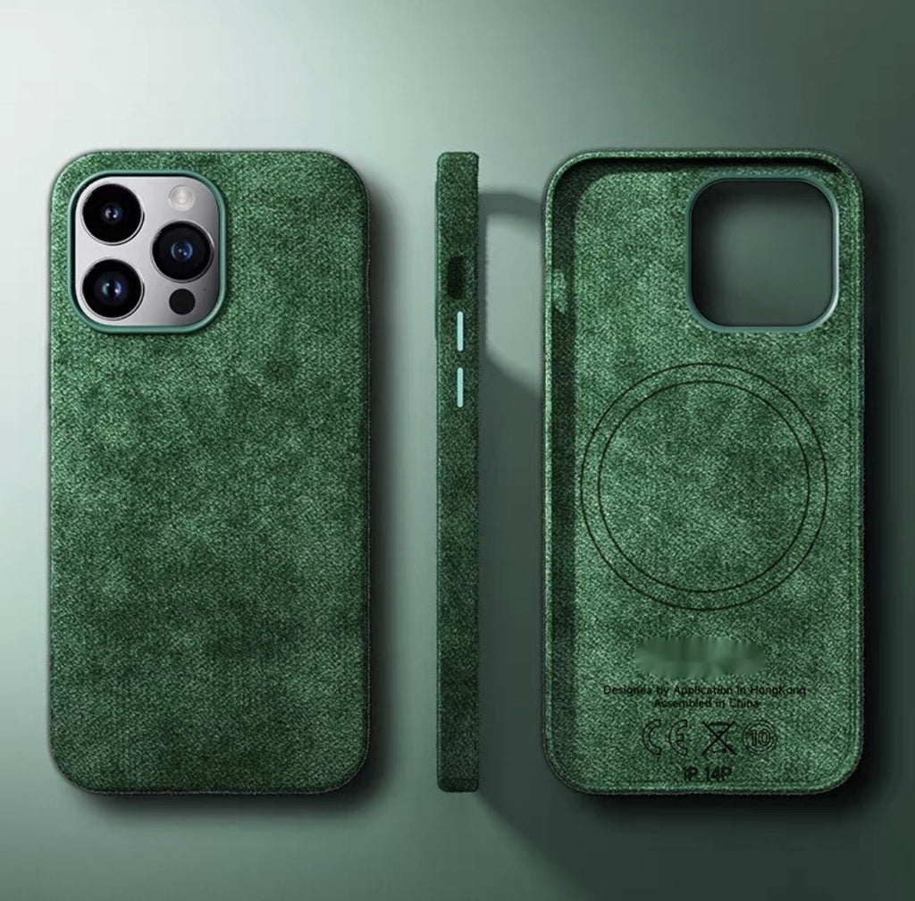 Alcantara Suede Cas de téléphone magnétique tout compris hommes et femmes