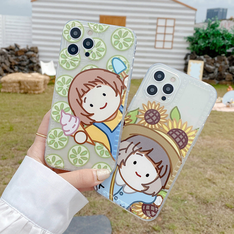 Cute mode Sunflower Transparent Phone Case