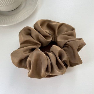 Crème Texture Silky Satin French Black Large Intestine Hair Ring
