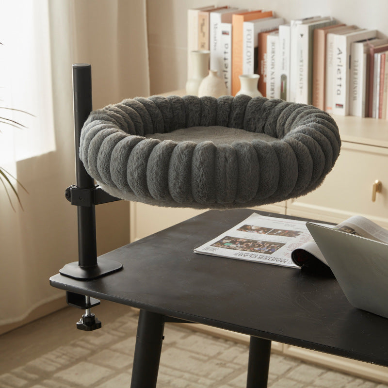 Arbre de chat de bureau avec plate-forme tournante et hauteur réglable