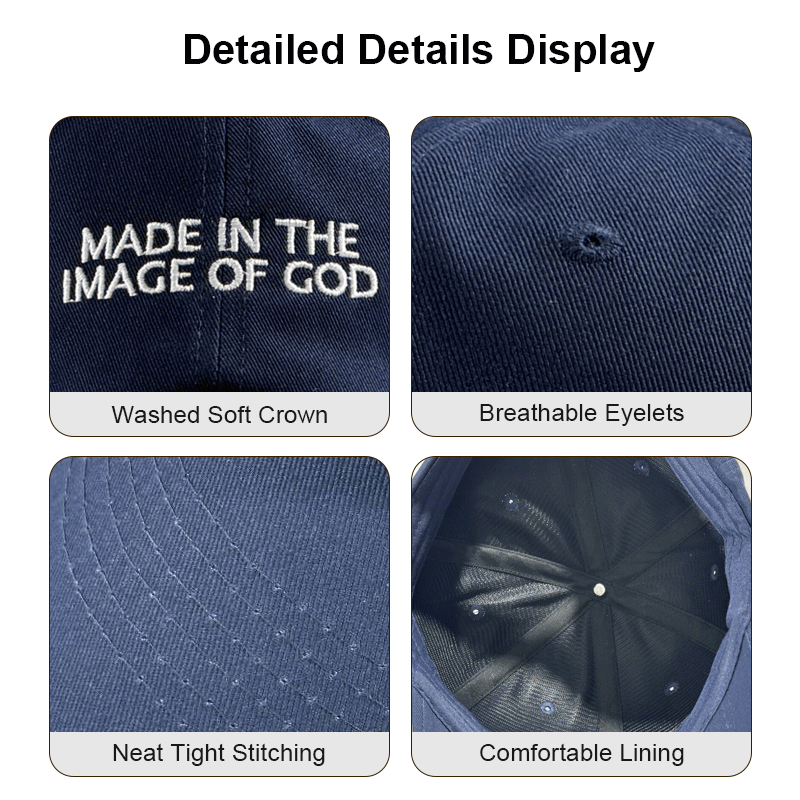 La foi chrétienne faite dans l'image de Dieu brodé Vintage Lavé chapeau de papa unisexe Religio