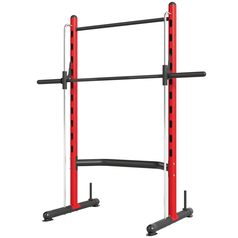 Soozier Squat Rack avec barre de traction et barre Barbell réglable de banc presse multi-fonction