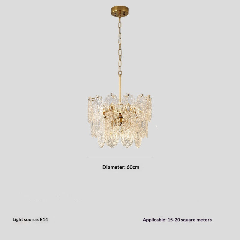 Luxury Lusury Glass Chandelier Metal and Glass Flush-mount Pendentif luminaire