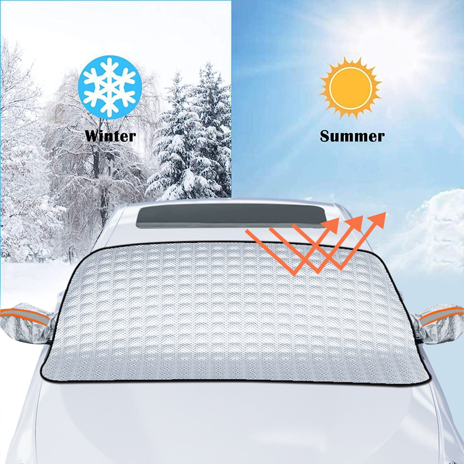 Pare-brise universel de voiture Couverture de neige Protecteur de givre magnétique hiver