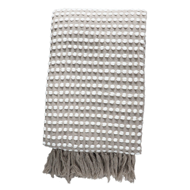 Couverture à mailles pointillée de style nordique Gauze Tassel