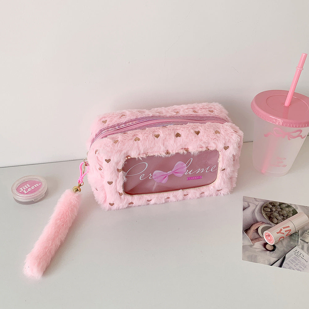 Sac de rangement en peluche à grande capacité