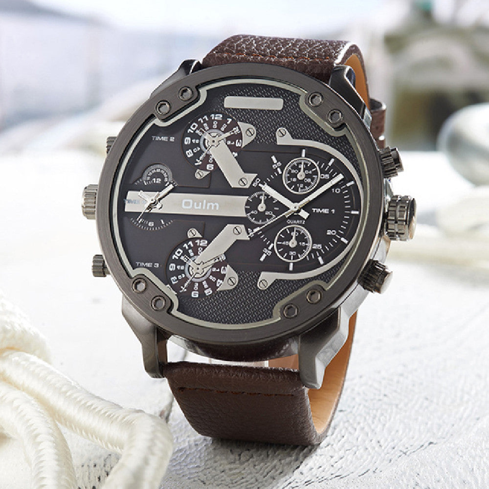 Montre de sport de plein air double-temps noir