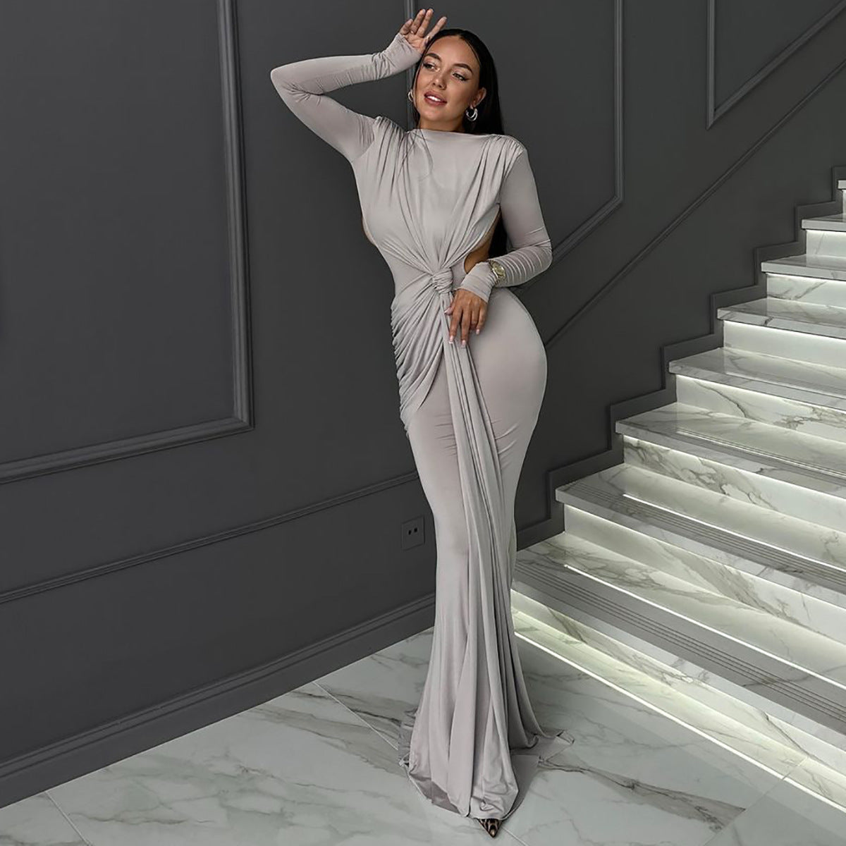 Robe à manches longues pour femme