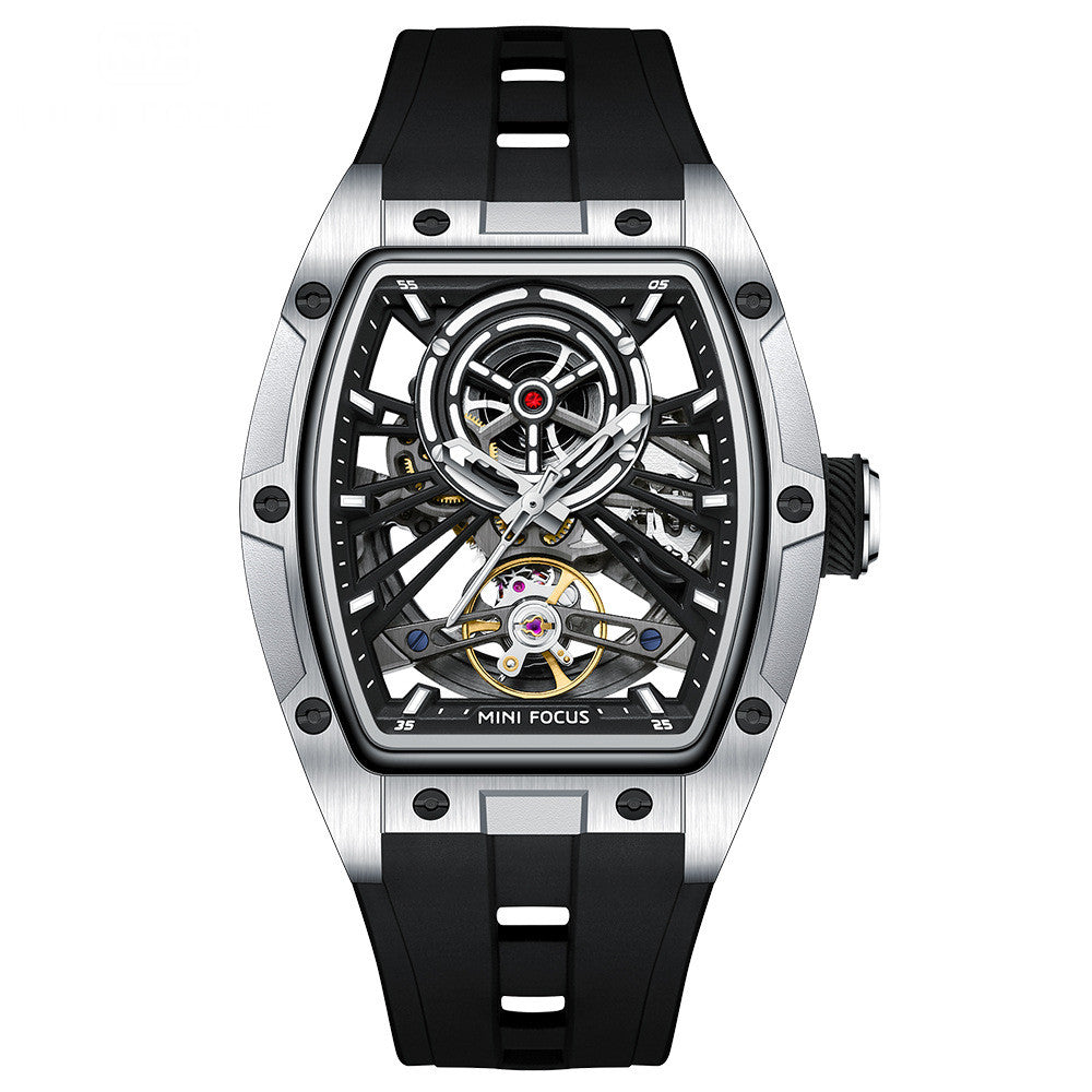 Boîtier en acier pour homme Montre mécanique automatique Full Hollow