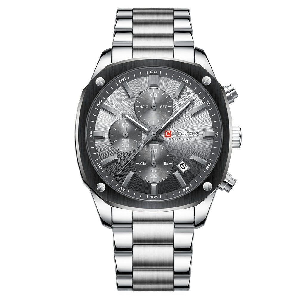 Montre homme d'affaires étanche à six mains avec un calendrier