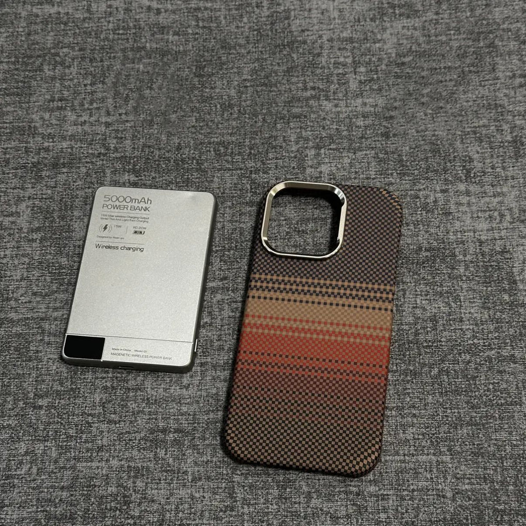Boîtier de téléphone magnétique Fibre de carbone Texture Protection ultra-mince