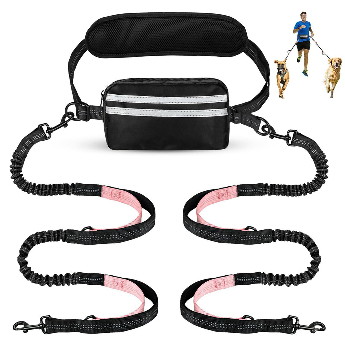 Produit avec Sachet de Waist Running Leash Amazon Pet Leash Sports Running Leash