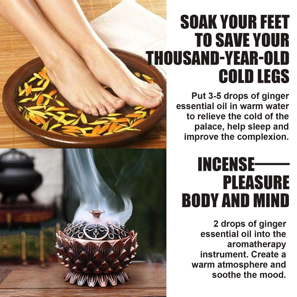 Huile essentielle de gingembre Huile végétale 10ml Humidificateur de massage corporel