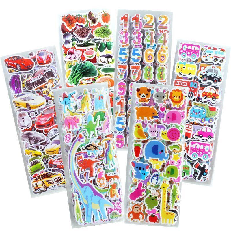 Stickers Bubble Cartoon 3D pour Enfants Récompense