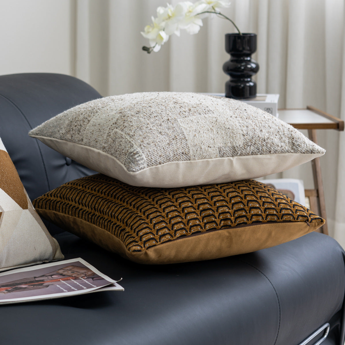 Caramel Canapé Coussin Couvre Jetez Oreiller Dossier Oreiller