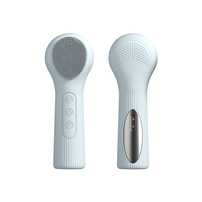 Nettoyage vibrant Massage chaud à main Silicone visage nettoyant