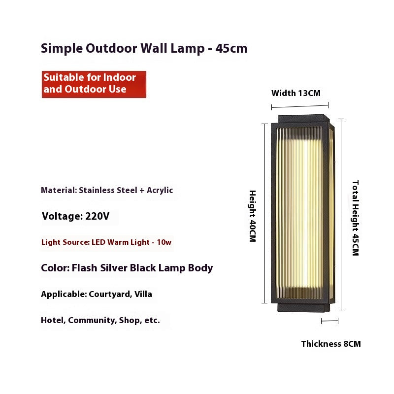 Lampe murale extérieure étanche en acier inoxydable