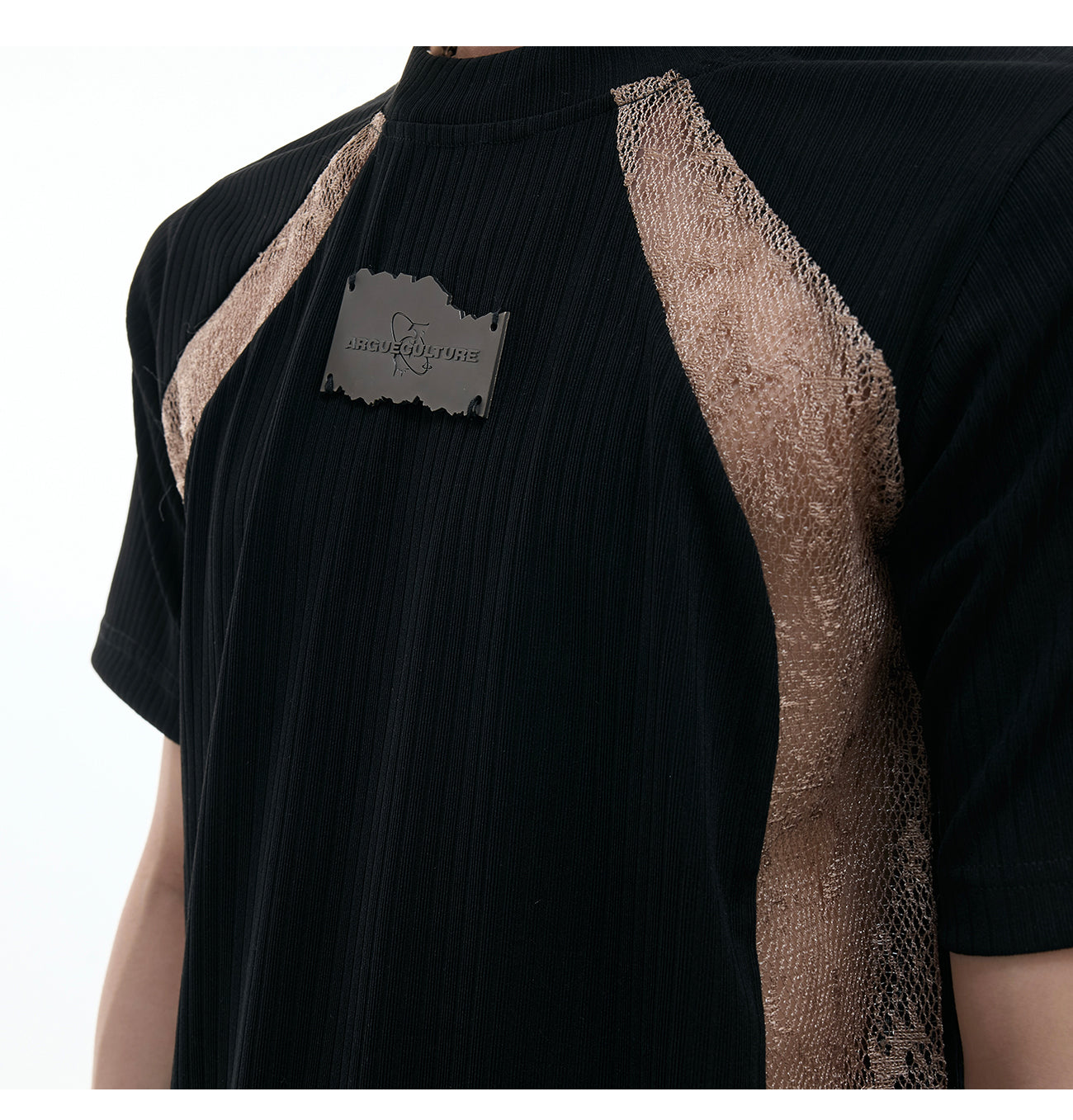 Niche Deconstruction Contraste couleur rétro manches courtes Slim-fit Pit Texture bas Shi