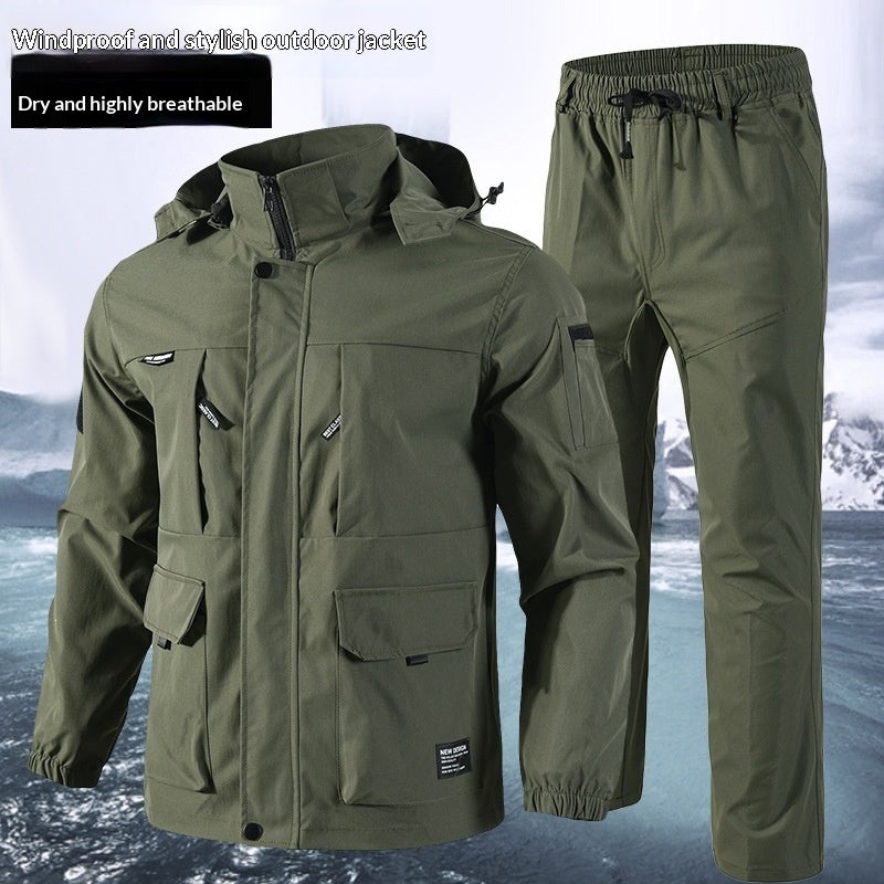 Ensemble de sports d'extérieur étanche pour hommes avec veste Hardshell